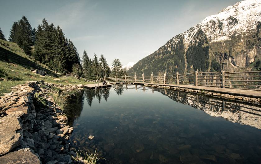Privater Badesee der GrasbergAlm in Finkenberg
